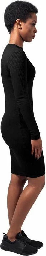 Urban Classics Korte Jurk -XS- Rib Zwart 4 Urban Classics Korte Jurk -XS- Rib Zwart - Afbeelding 4