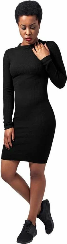 Urban Classics Korte Jurk -XS- Rib Zwart 2 Urban Classics Korte Jurk -XS- Rib Zwart - Afbeelding 2