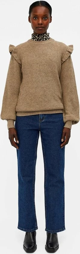 OBJECT OBJMALENA L/S RUFFLE PULLOVER NOOS Dames Trui - Maat L 5 OBJECT OBJMALENA L/S RUFFLE PULLOVER NOOS Dames Trui - Maat L - Afbeelding 5
