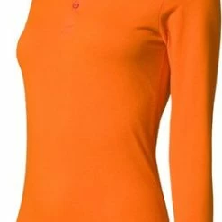 SENVI® Dames Piqué Polo Met Lange Mouwen - Kleur Oranje - Maat L - EK-WK-Olympische Spelen - F1 - Koningsdag