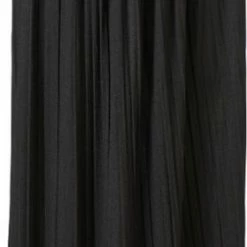 Merkloos Extra Lange Zwarte Damesplissérok Met Elastische Taille En Sierlint | Maat Onze Size (XS-XL)