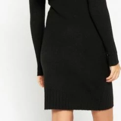 LOLALIZA Rechte Trui-jurk - Zwart - Maat M -Dameskleding Verkoop 285x840 2