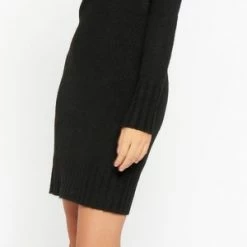 LOLALIZA Rechte Trui-jurk - Zwart - Maat M -Dameskleding Verkoop 300x840 4