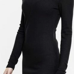Urban Classics Korte Jurk -M- Rib Zwart -Dameskleding Verkoop 308x840 2