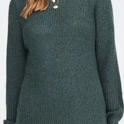 Jacqueline De Yong Jurk Jdywhitney Megan L/s Boat Dress Knt 15234103 North Atlantic/w Black Pl Dames Maat - M