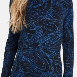 GERRY WEBER Dames Longsleeve Schwarz/Blau Druck-34