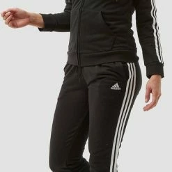 Adidas Essentials French Terry 3-Stripes Joggingbroek Zwart Dames - Maat XS -Dameskleding Verkoop 352x840 3