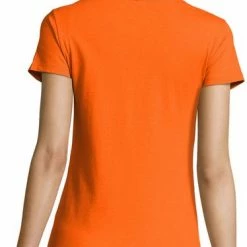 Senvi Dames Oranje T-Shirt Biologisch Katoen - EK-WK-Olympische Spelen - F1 - Koningsdag Enz. Maat S -Dameskleding Verkoop 374x840 3