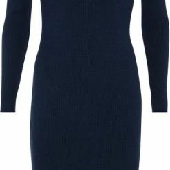 Mexx Dames V-neck Gebreide Jurk Navy