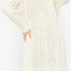 LOLALIZA Gebreide Trui-jurk - Ecru - Maat XL