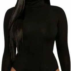 AWR Premium Dames Thermo Body / Bodysuit | Stretch Met Gesloten Hals | Zwart - L
