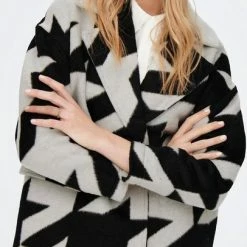 Only Jas Onlloop Houndstooth Shacket Cc Pnt 15269827 Cloud Dancer/black Dames Maat - L -Dameskleding Verkoop 406x840 4