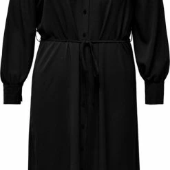 ONLY CARMAKOMA CARRIELLE LS SHIRT CALF DRESS SOLID WVN Dames Jurk - Maat 50
