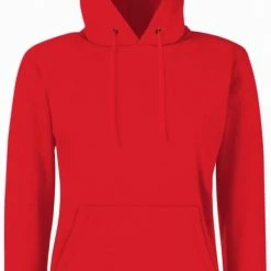 Fruit Of The Loom Vrouwen Dames Fit Sweatshirt Met Capuchon / Hoodie (Rood)