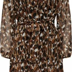 ONLY ONLLUNA L/S V-NECK BUTTON DRESS CS PTM Dames Jurk - Maat XS