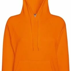 Fruit Of The Loom Dames Fitted Lichtgewicht Sweatshirt Met Capuchon / Hoodie (240 GSM) (Oranje)
