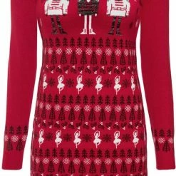 Merkloos AG Dames Kerstjurk - Rood - Maat S -Dameskleding Verkoop 462x840 5