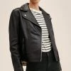 Mango Jas Leren Bikerjack 37981294 99 Dames Maat - L