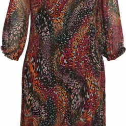 Paprika Korte Plisséjurk Met Dierenhuidprint -Dameskleding Verkoop 475x840 1