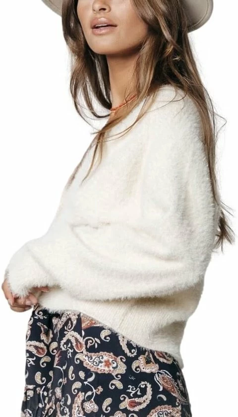 Colourful Rebel Aurora Cropped Trui Wit Dames - Basic Fit - Katoen - L/XL 13 Colourful Rebel Aurora Cropped Trui Wit Dames - Basic Fit - Katoen - L/XL - Afbeelding 13