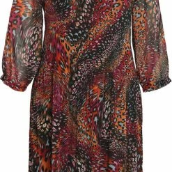 Paprika Korte Plisséjurk Met Dierenhuidprint -Dameskleding Verkoop 483x840 4