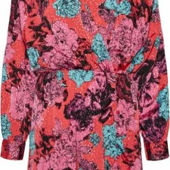 VERO MODA Curve VMSalma LS Wrap Short Dress VIP Curve Fiery Red/Comb