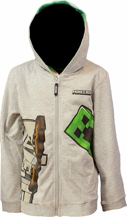 POPMERCH Minecraft Skeleton And Creeper Mob Kids Hoodie Vest - Officiële Merchandise 4 POPMERCH Minecraft Skeleton And Creeper Mob Kids Hoodie Vest - Officiële Merchandise - Afbeelding 4