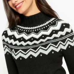 LOLALIZA Rechte Trui-jurk - Zwart - Maat M -Dameskleding Verkoop 500x840 2