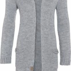 Knit Factory Ruby Gebreid Dames Vest - Licht Grijs - 40/42 - Met Steekzakken