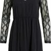 VILA VISUVITA O-NECK L/S LACE DRESS/SU/BF Dames Jurk - Maat 44