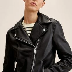 Mango Jas Leren Bikerjack 37981294 99 Dames Maat - L -Dameskleding Verkoop 538x840 2