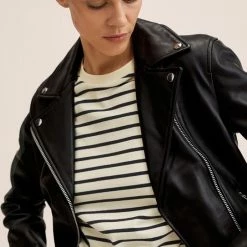 Mango Jas Leren Bikerjack 37981294 99 Dames Maat - L -Dameskleding Verkoop 543x840 1