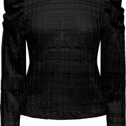 PIECES PCNONNA LS HIGH NECK TOP Dames T-shirt - Maat L