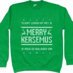 Goedewaere Foute Kersttrui - Kersttrui Dames En Heren - Merry Kersemus - Groen (XXL)