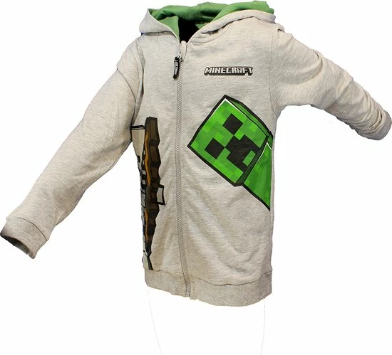 POPMERCH Minecraft Skeleton And Creeper Mob Kids Hoodie Vest - Officiële Merchandise 2 POPMERCH Minecraft Skeleton And Creeper Mob Kids Hoodie Vest - Officiële Merchandise - Afbeelding 2