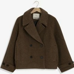 Sissy Boy Sissy-Boy - Korte Wollen Trenchcoat Met Ruitjes -Dameskleding Verkoop 550x535