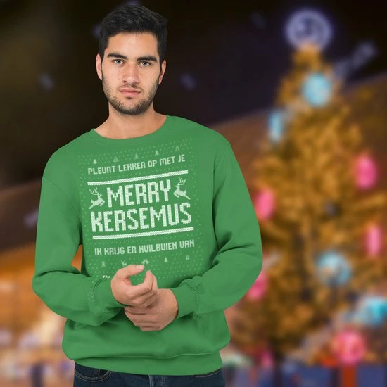 Goedewaere Foute Kersttrui - Kersttrui Dames En Heren - Merry Kersemus - Groen (XXL) 4 Goedewaere Foute Kersttrui - Kersttrui Dames En Heren - Merry Kersemus - Groen (XXL) - Afbeelding 4