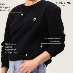 FIVE LINE LABEL - Basic Trui Zwart - Dames - Biologisch Katoen - Oversized Fit - Maat XS/S 8 FIVE LINE LABEL - Basic Trui Zwart - Dames - Biologisch Katoen - Oversized Fit - Maat XS/S -Dameskleding Verkoop 550x568