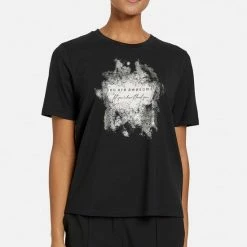 TAIFUN Dames T-shirt Met Print Op De Voorkant Black Gemustert-46 -Dameskleding Verkoop 550x585