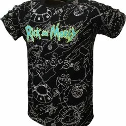 POPMERCH Rick And Morty Parallel Universe T-Shirt Zwart - Officiële Merchandise -Dameskleding Verkoop 550x589