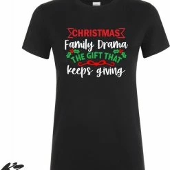 Merkloos Klere-Zooi - Christmas Family Drama - Dames T-Shirt - L