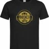 Merkloos Zwart T-Shirt Met “ Legend Sinds 1972 “ Print Goud Size XL