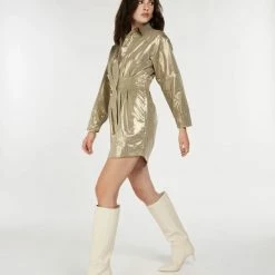 Josh V Julia - Jurk - Brons - XS -Dameskleding Verkoop 550x649