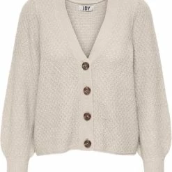 Jacqueline De Yong Vest Jdydrea Soba L/s Puff Cardigan Knt 15277501 Oatmeal/melange Dames Maat - S