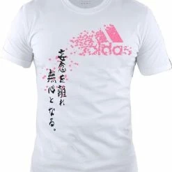 ADIDAS Graphic T- Shirt White Pink Maat XL