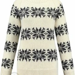 John Brilliant IJslandse Trui Voorzien Van Coltrui Van 100% Zuivere Wol, Ecru (S)