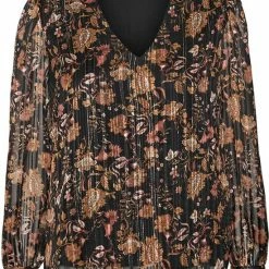 VERO MODA VMMINA L/S V-NECK TOP WVN BTQ Dames Top - Maat L