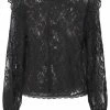 PIECES PCALLIE LS LACE TOP Dames Top - Maat L