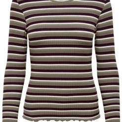 ONLY ONLEMMA LS O-NECK STRIPE TOP JRS NOOS Dames T-shirt - Maat L
