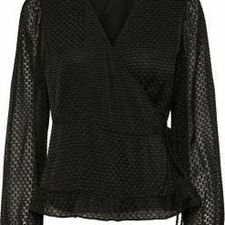 PIECES PCAGANA LS WRAP TOP QX Dames Top - Maat 50